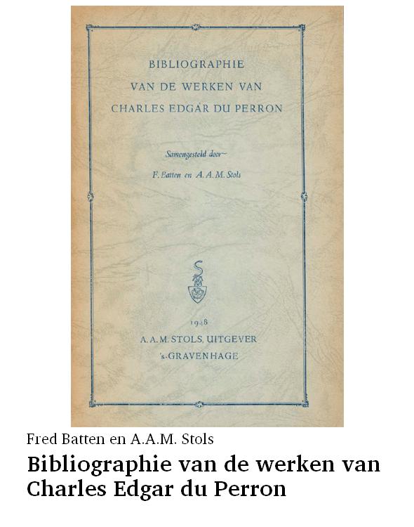 Bibliographie van de werken van Charles Edgar du Perron