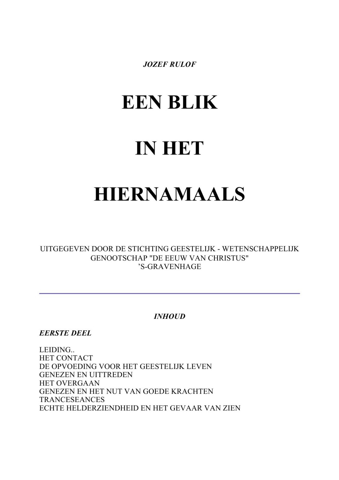 Een Blik in het Hiernamaals