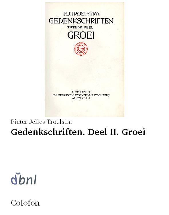 Gedenkschriften. Deel II. Groei