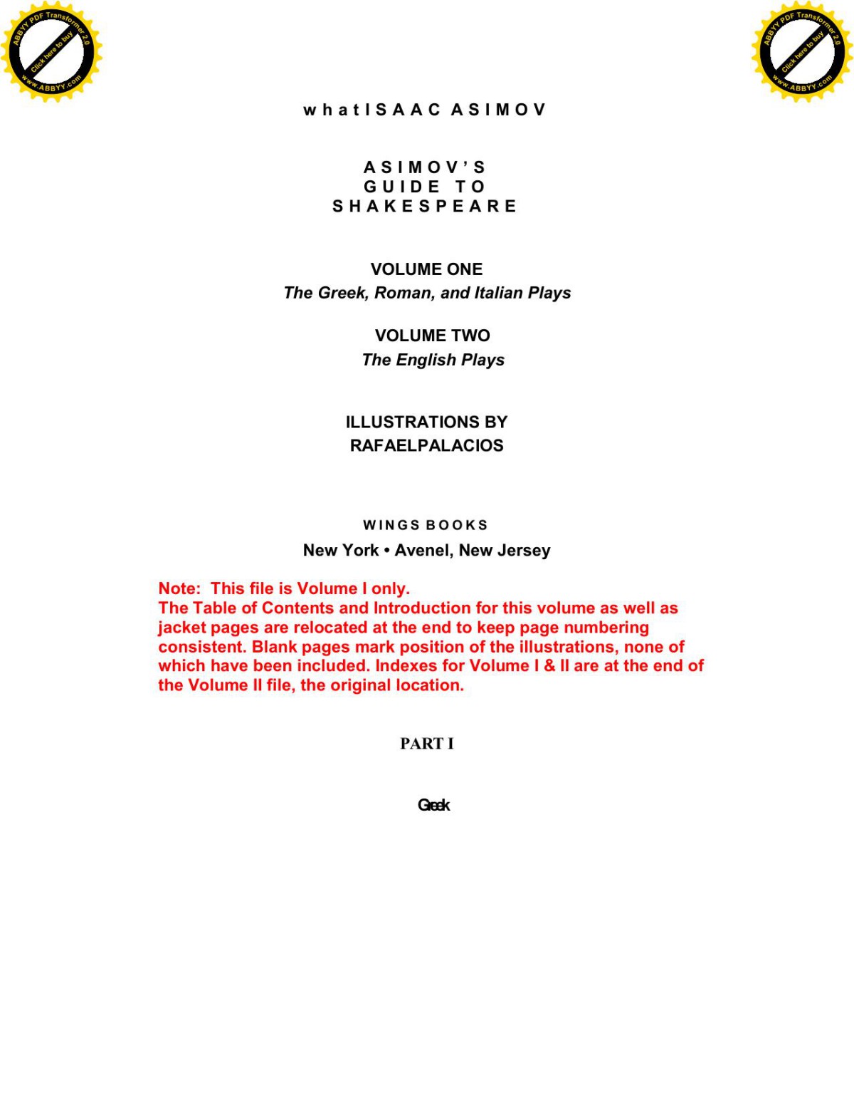 Guide To Shakespeare, Volume 01