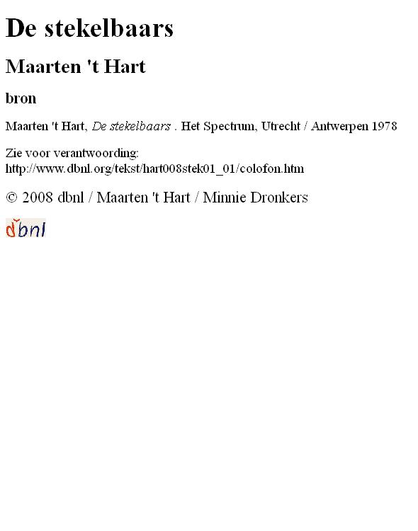 hart het, maarten - de stekelbaars