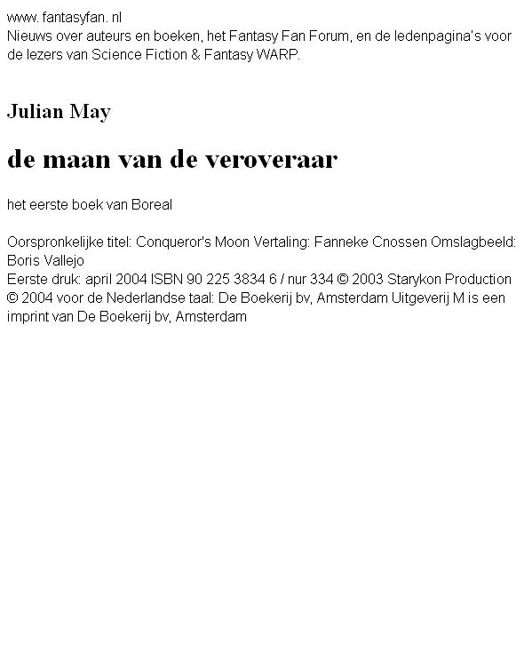 De maan van de veroveraar - het eerste boek van Boreal