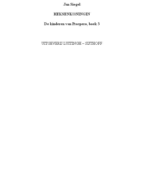 Heksenkoningin - De kinderen van Prospero Boek 3