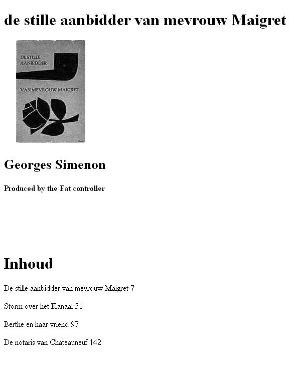 De Stille Aanbidder Van Mevrouw Maigret