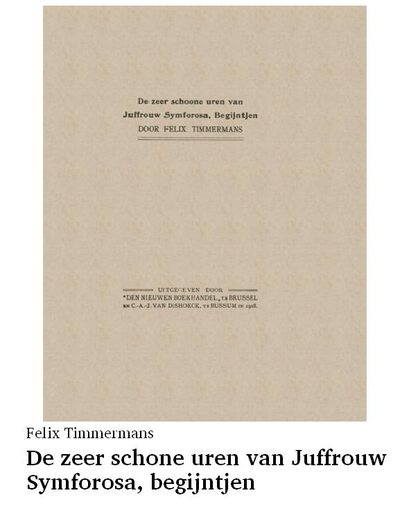 De zeer schone uren van Juffrouw Symforosa, begijntjen