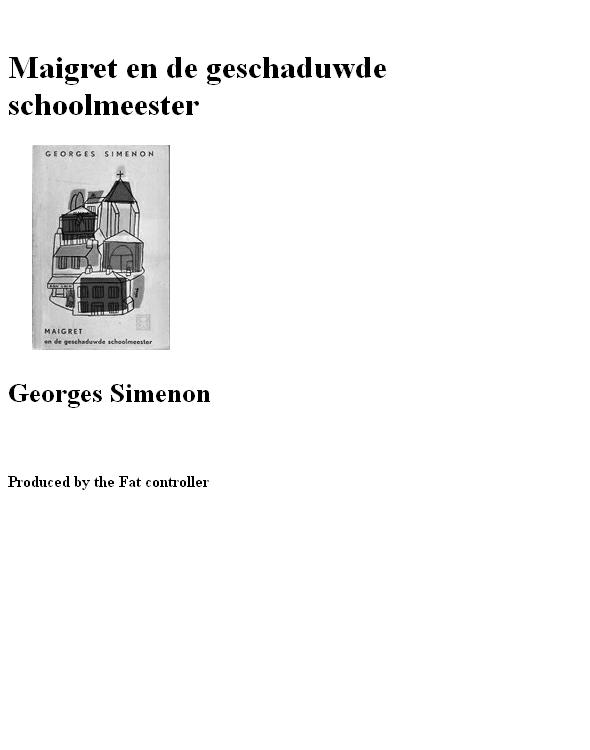 Maigret en de geschaduwde schoolmeester