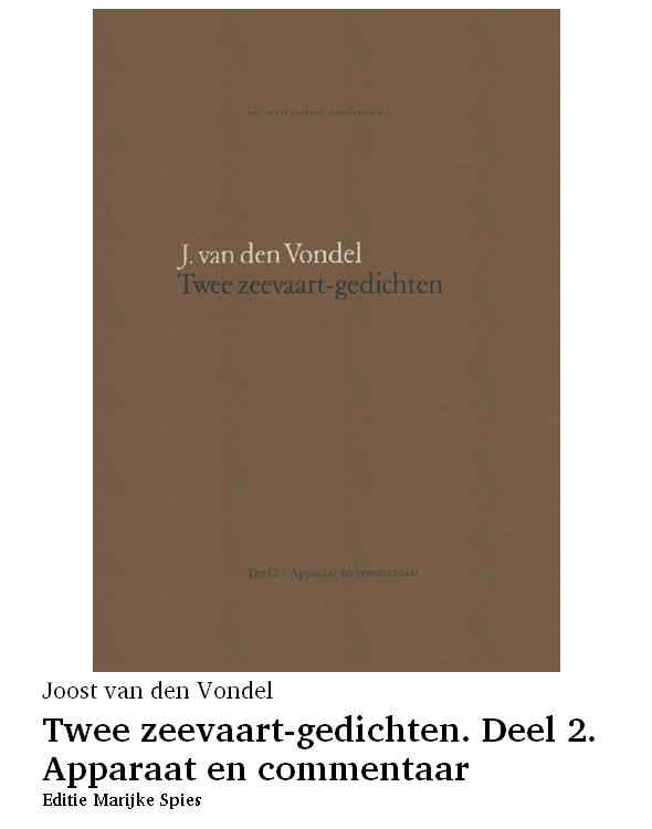 Twee zeevaart-gedichten. Deel 2. Apparaat en commentaar
