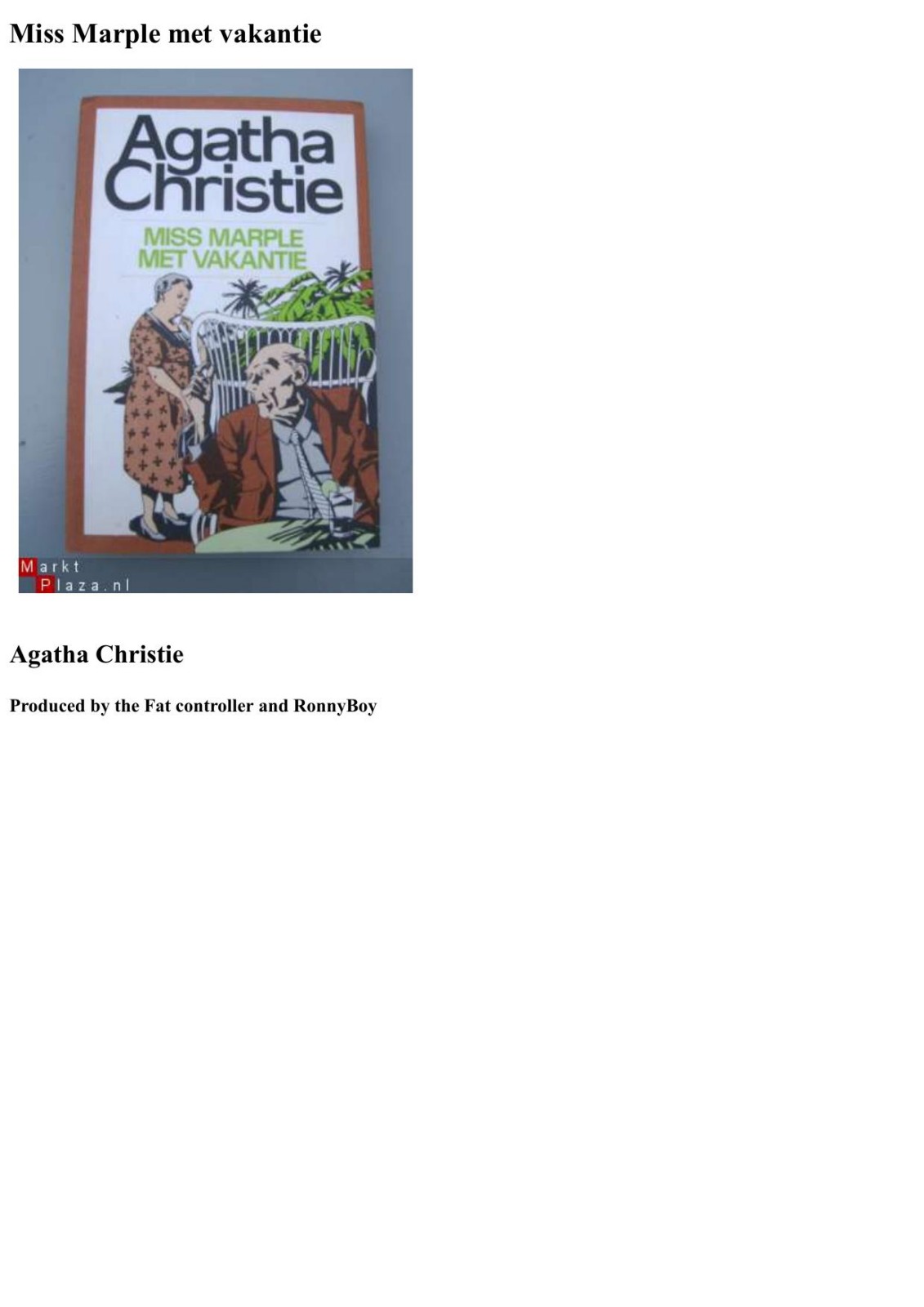 Miss Marple Met Vakantie