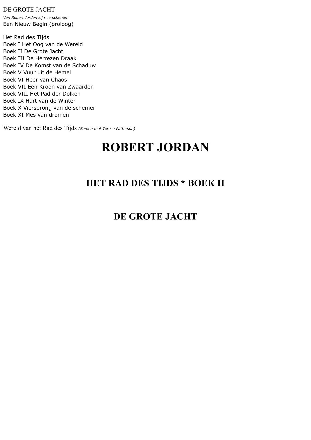 [Rad des Tijds] Boek II: De Grote Jacht
