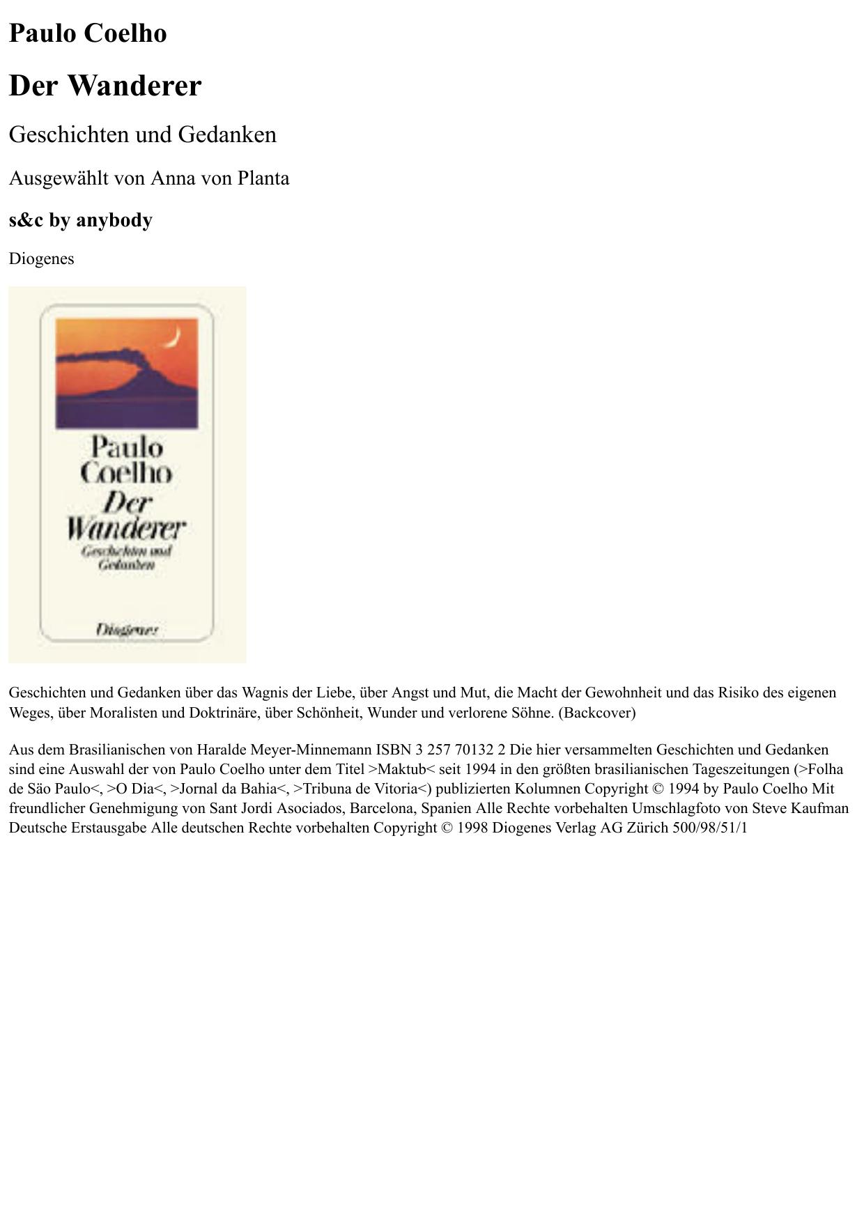 der wanderer - paulo coelho