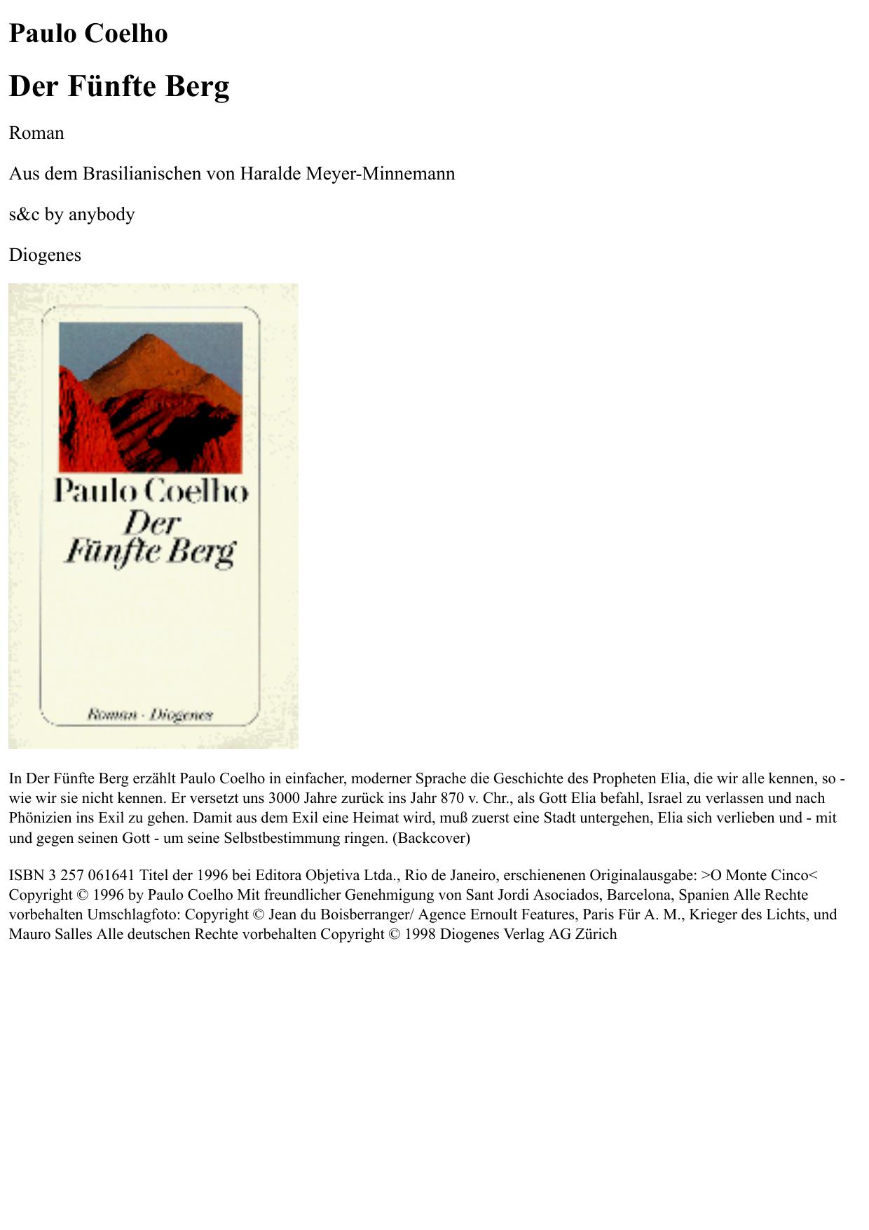 der_fuenfte_berg - paulo coelho
