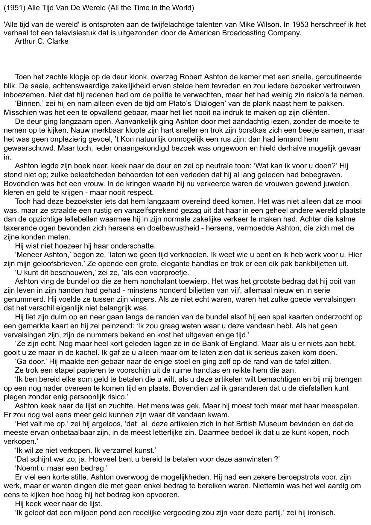 (1951) Alle Tijd Van De Wereld (All The Time In The World) - Sf