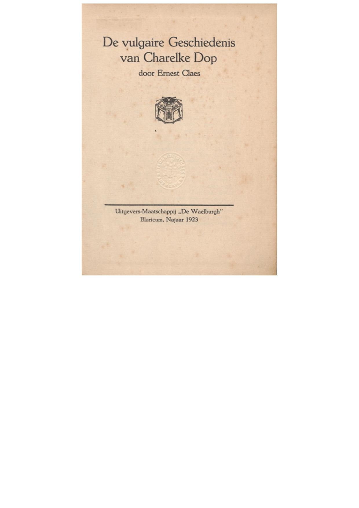 De vulgaire geschiedenis van Charelke Dop