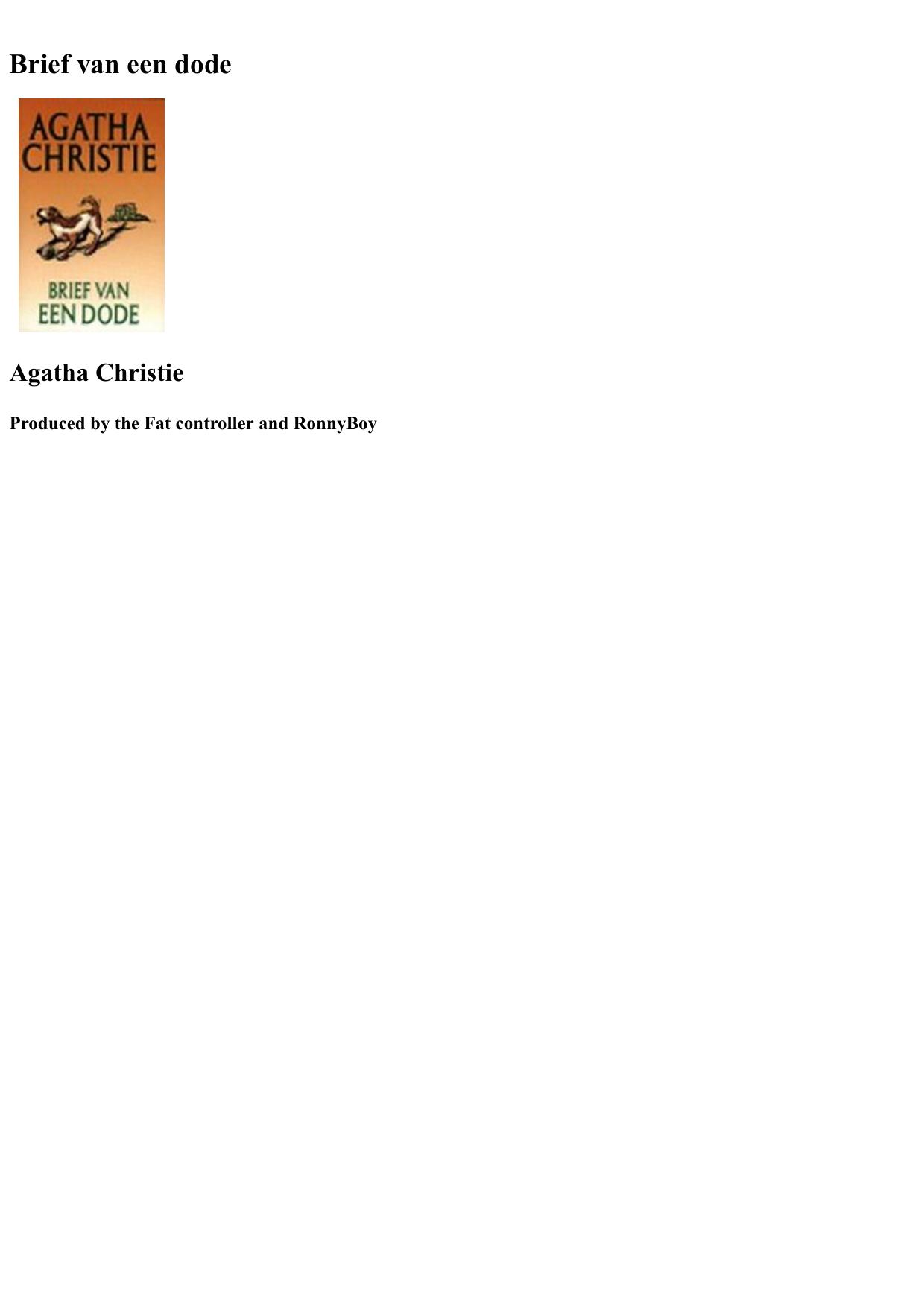 Agatha 55 - Brief Van Een Dode