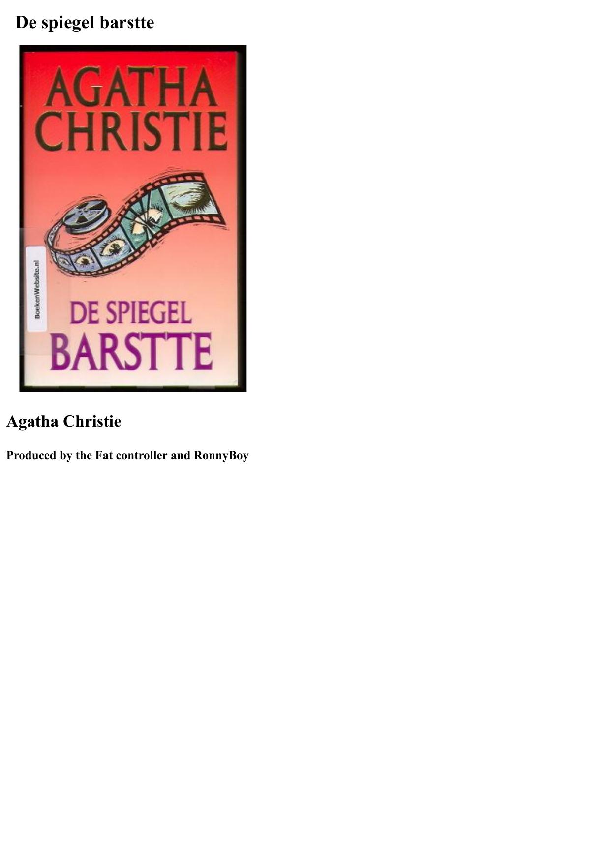 Agatha 54 - De Spiegel Barstte