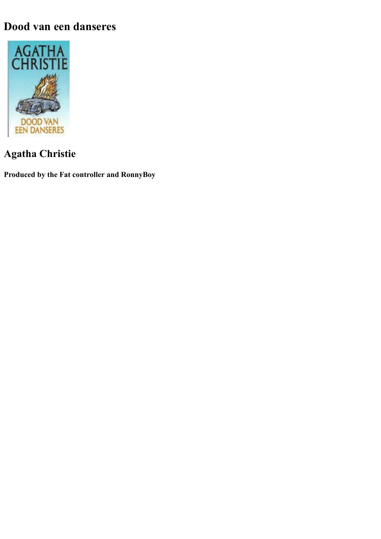 Agatha 59 - Dood Van Een Danseres