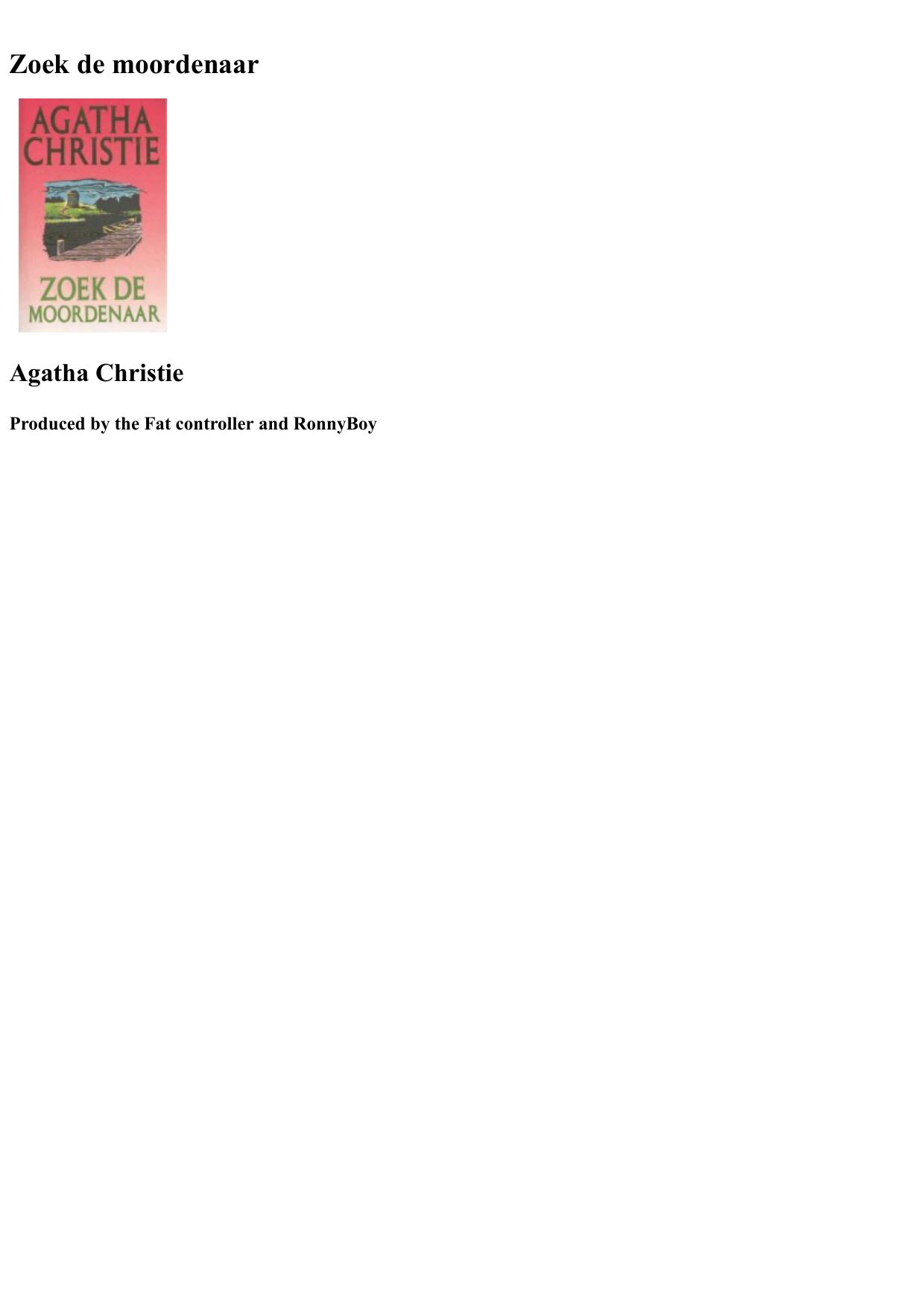 Agatha 05 - Zoek De Moordenaar