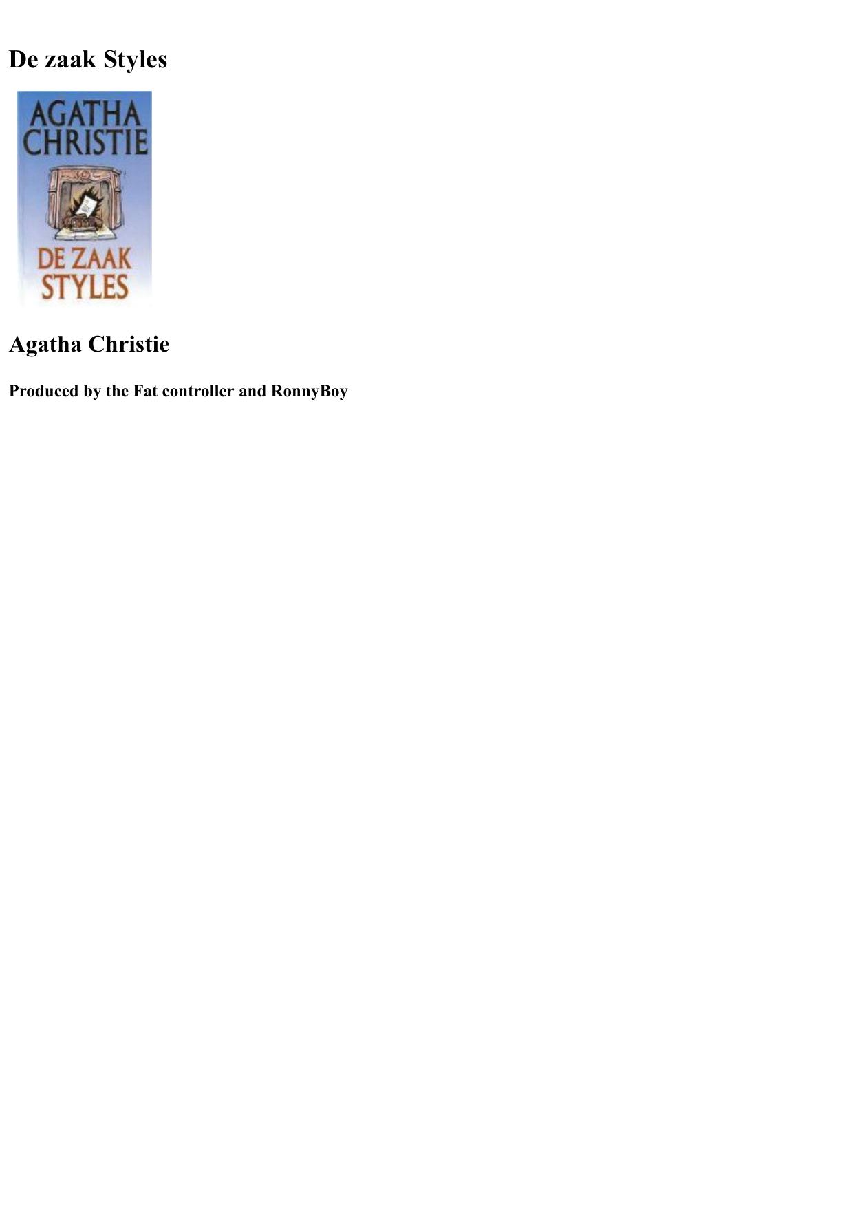 Agatha 66 - De Zaak Styles