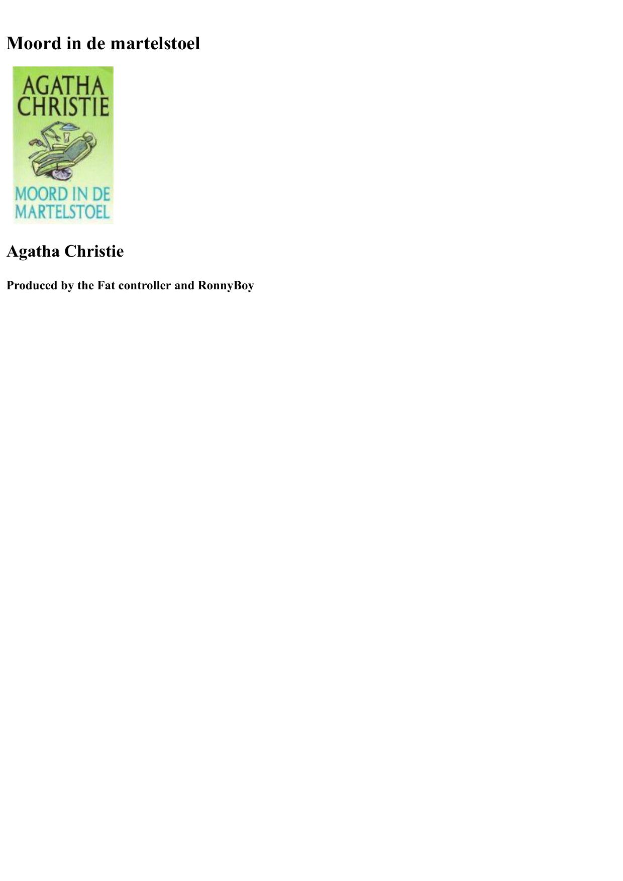 Agatha 70 - Moord In De Martelstoel