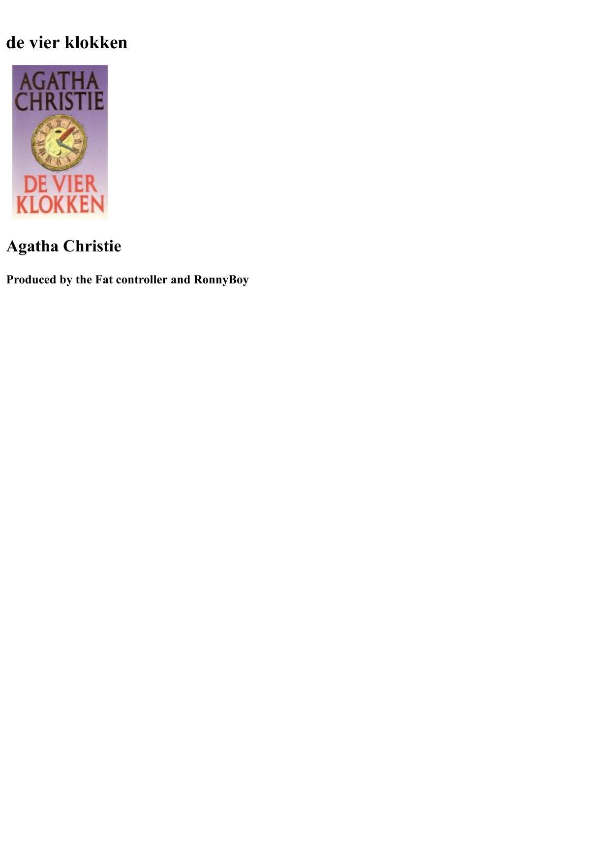 Agatha 08 - De Vier Klokken
