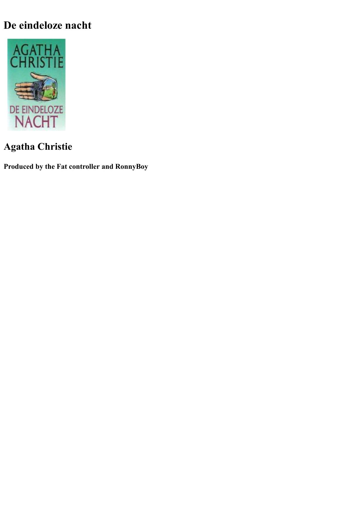 Agatha 75 - De Eindeloze Nacht