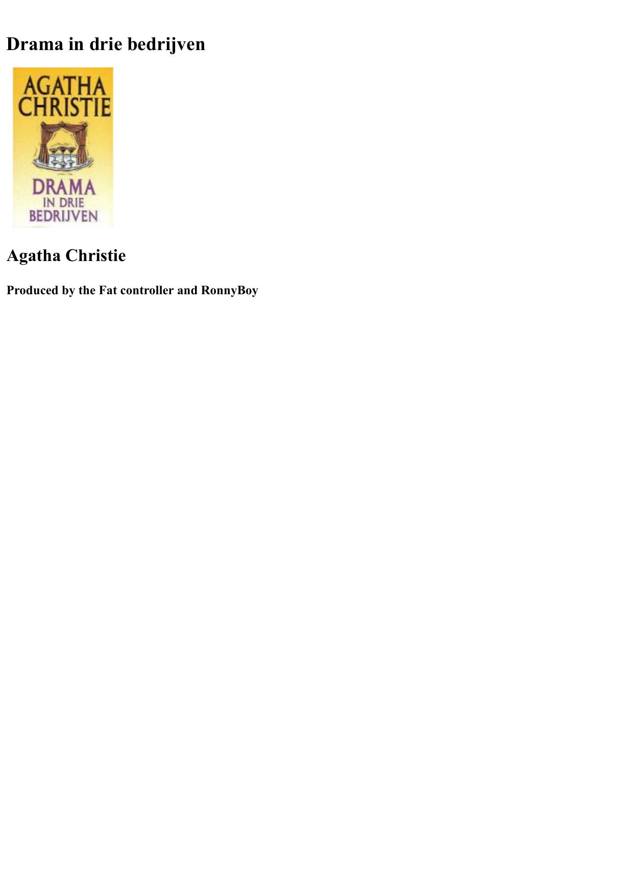 Agatha 34 - Drama In Drie Bedrijven