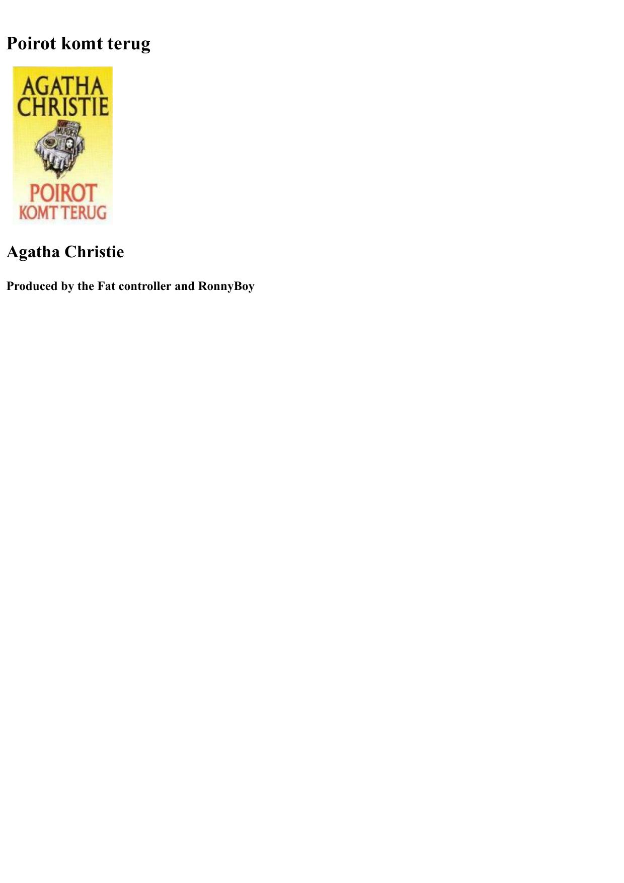 Agatha 57 - Poirot Komt Terug
