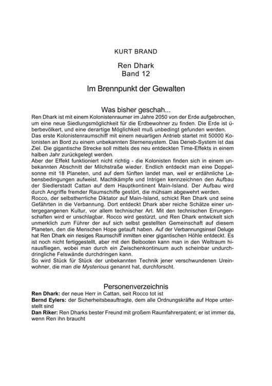 [Ren Dhark 012] Im B[Rennpunkt der Gewalten