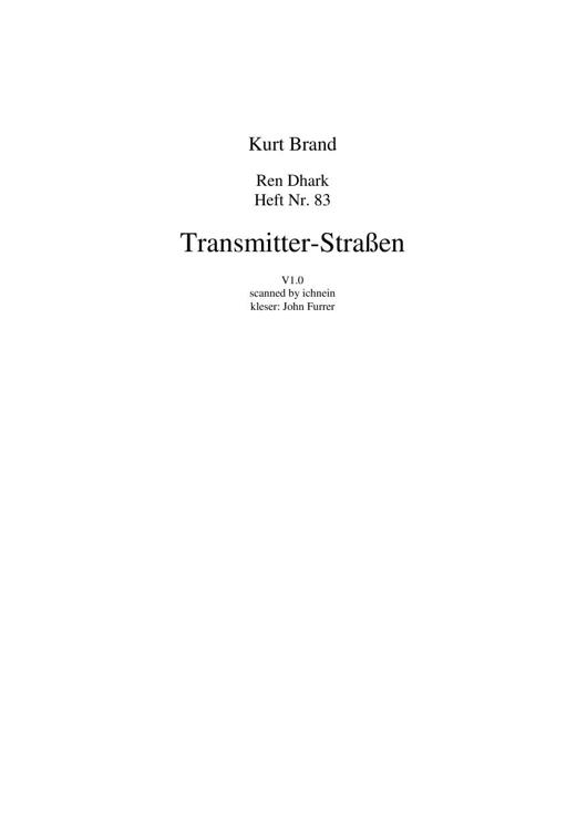 [Ren Dhark 083] Transmitter-Strassen
