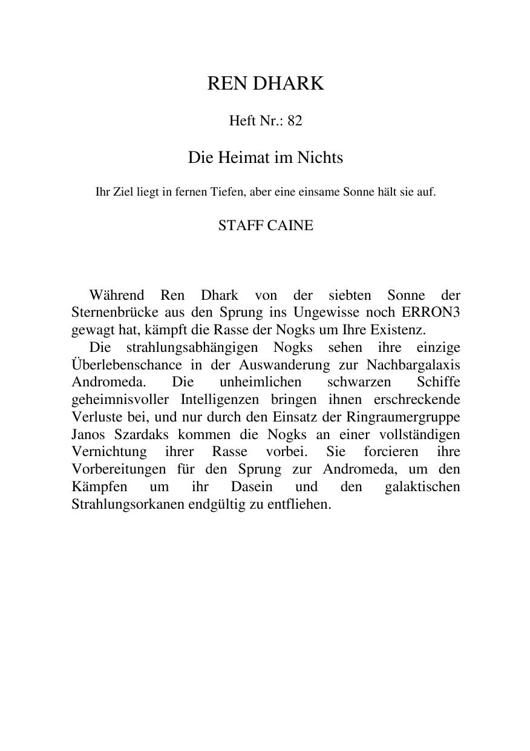 [Ren Dhark 082] Die Heimat im Nichts