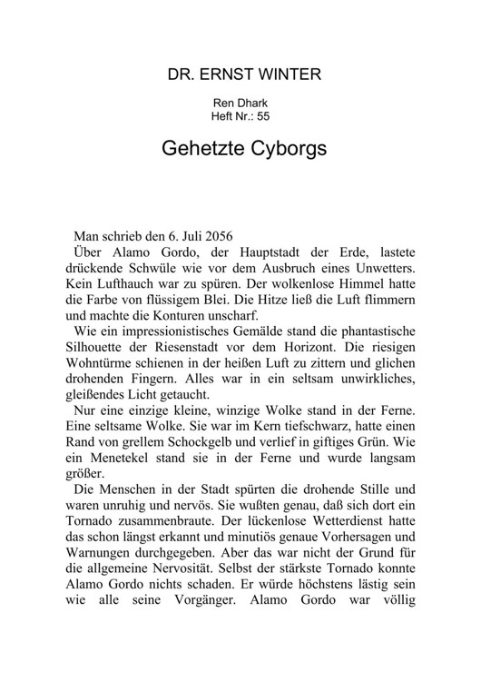 [Ren Dhark 055] Gehetzte Cyborgs