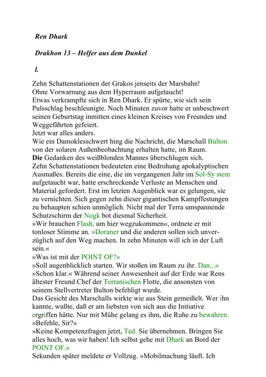 [Ren Dhark Drakhon Zyklus 12] Helfer aus dem Dunkel