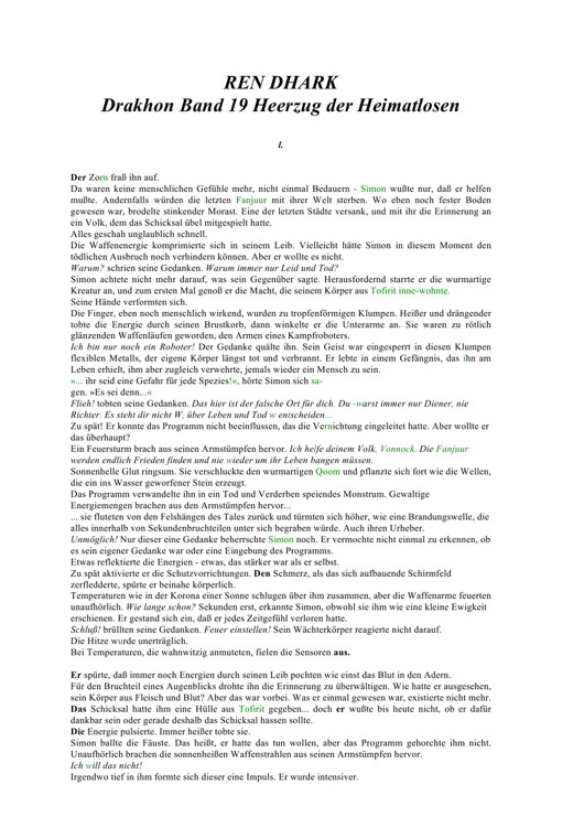 [Ren Dhark Drakhon Zyklus 19] Heeerzug der Heimatlosen