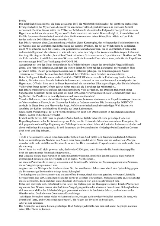 [Ren Dhark Drakhon Zyklus 08] Herkunft unbekannt