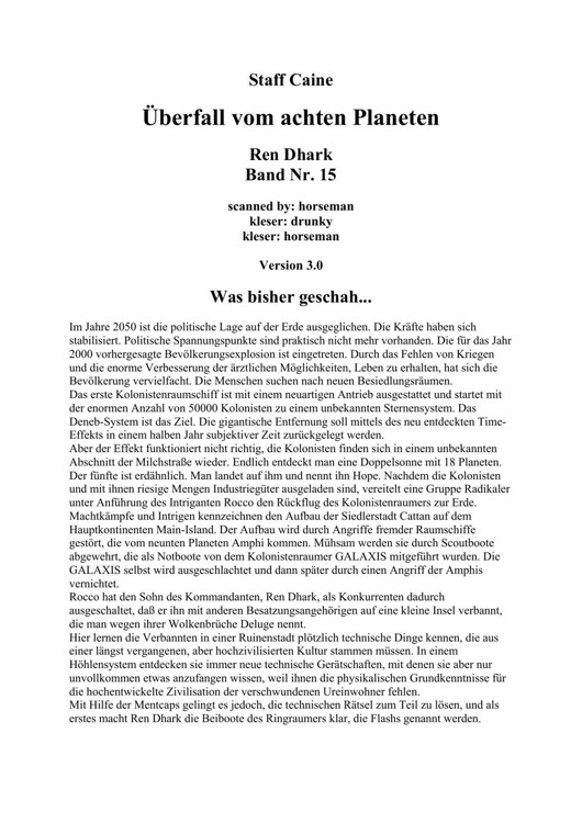 Microsoft Word - Ren Dhark - 15 - Überfall vom achten Planeten.rtf