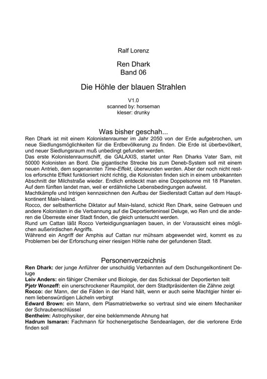 Microsoft Word - Ren Dhark - 06 - Die Höhle der blauen Strahlen.rtf