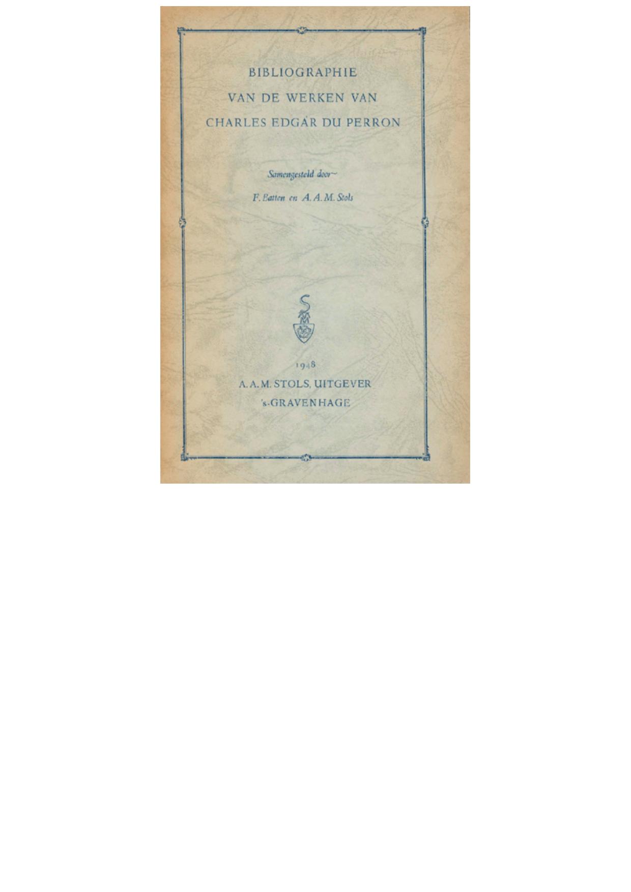 Bibliographie van de werken van Charles Edgar du Perron