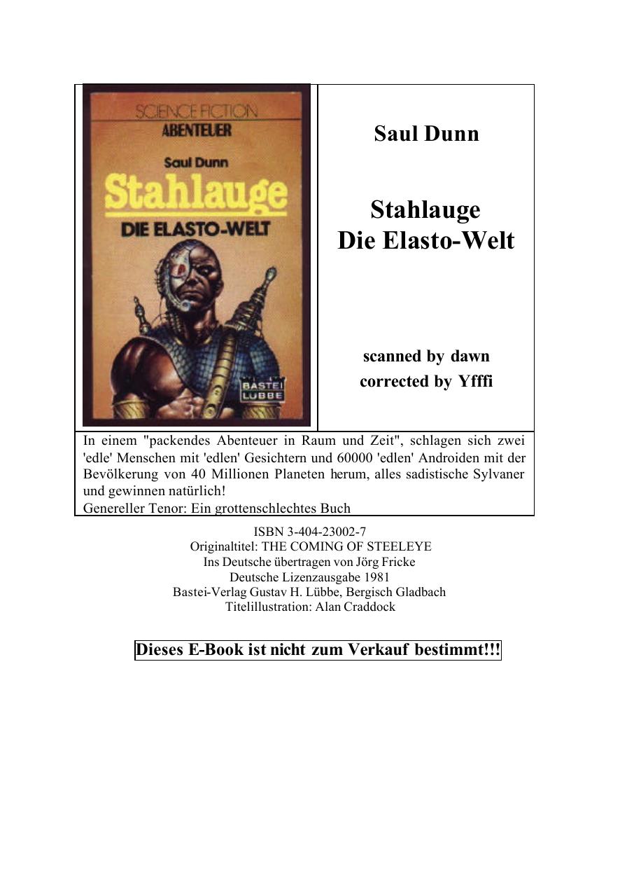 Bastei 23002 - Stahlauge - Die Elasto-Welt
