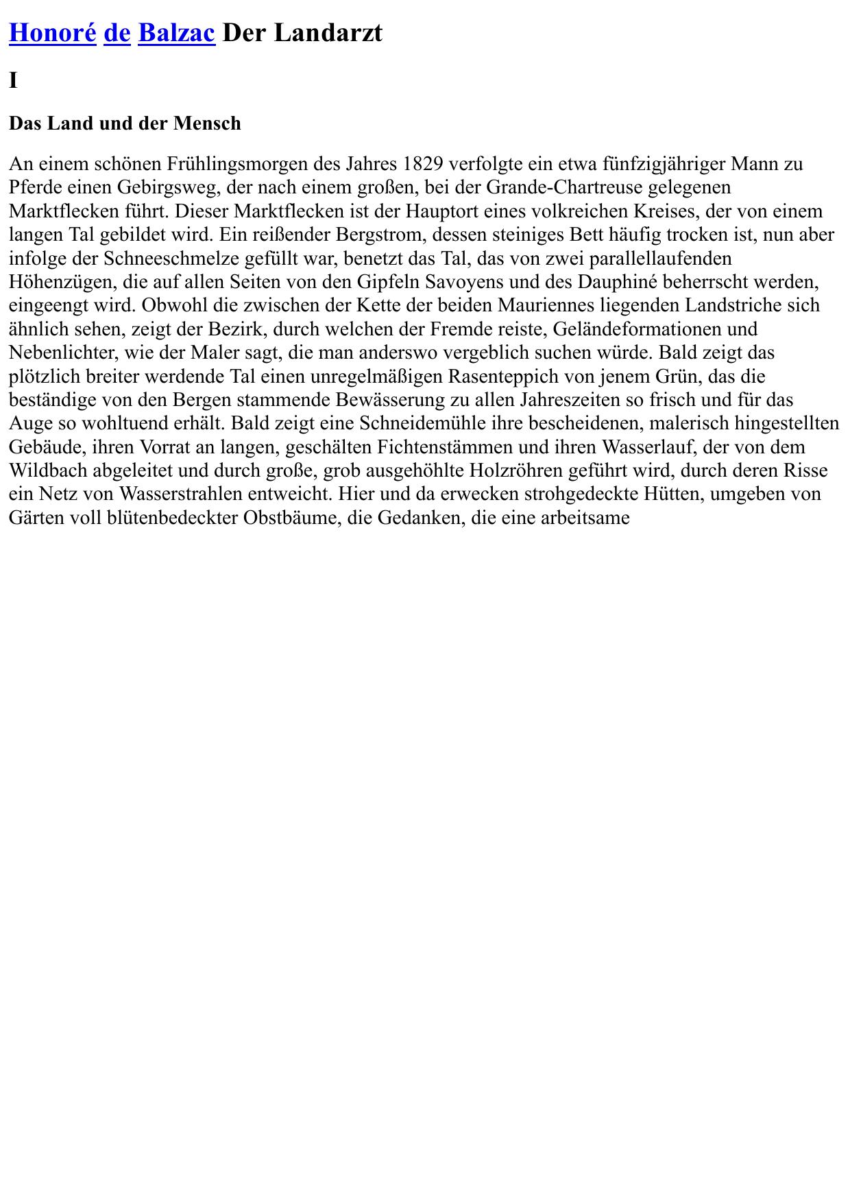 der landarzt - honoré de balzac