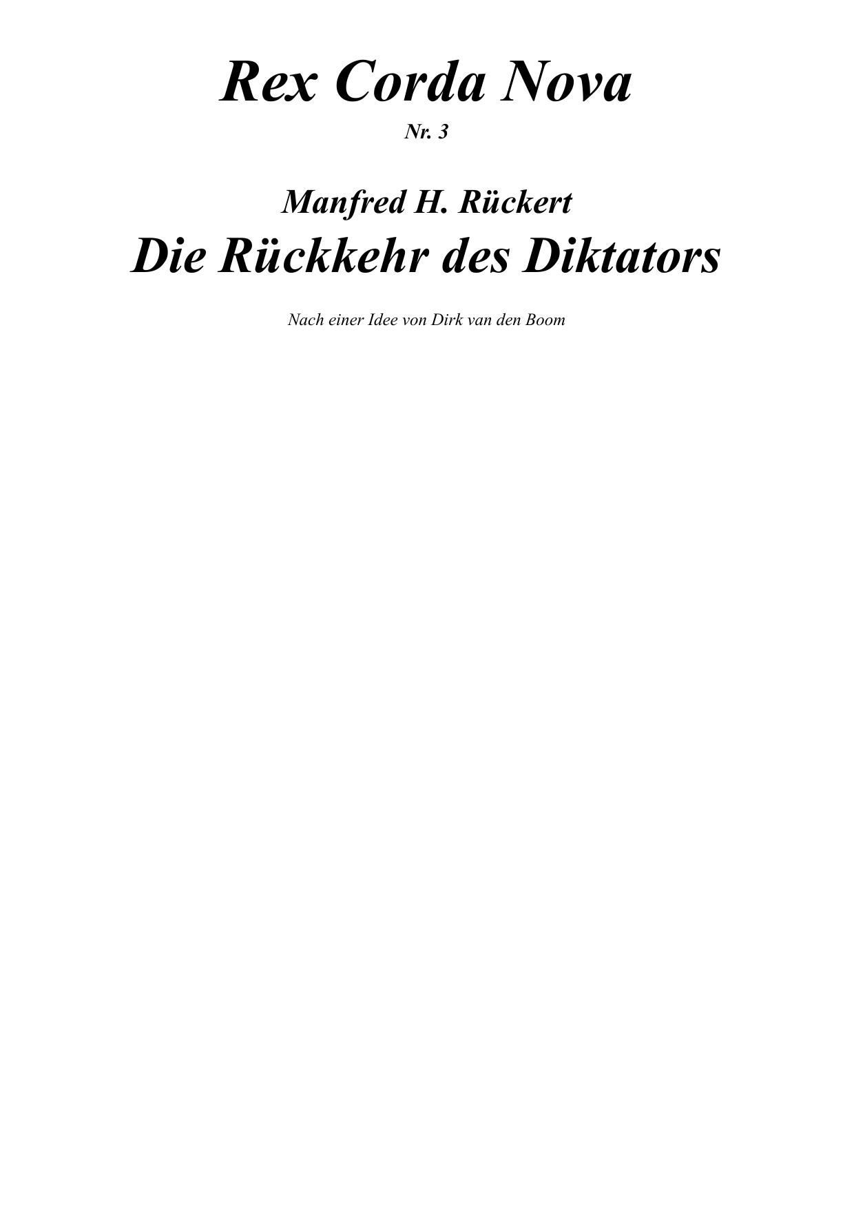 [Rex Corda Nova 03] Die Ruckkehr Des Diktators