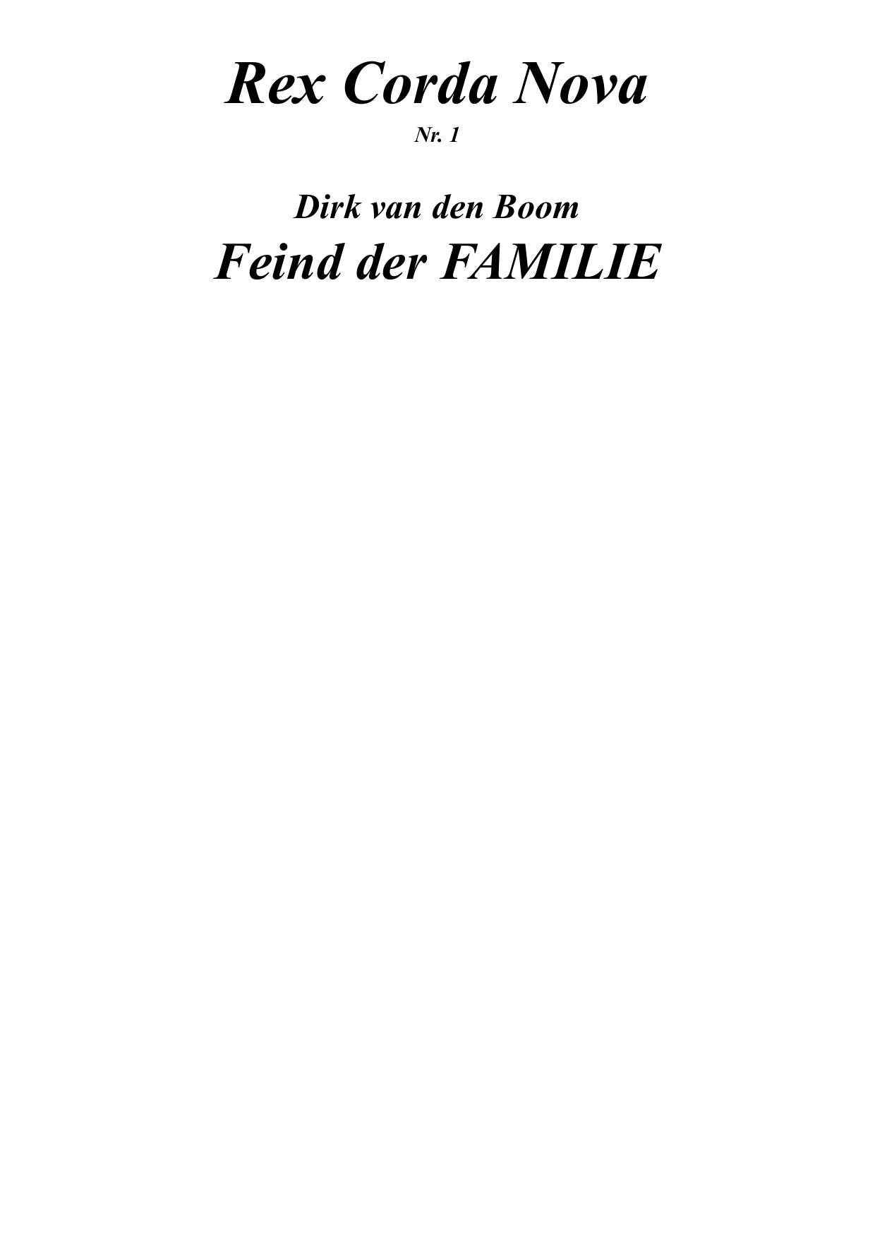 [Rex Corda Nova 01] Feind Der Familie