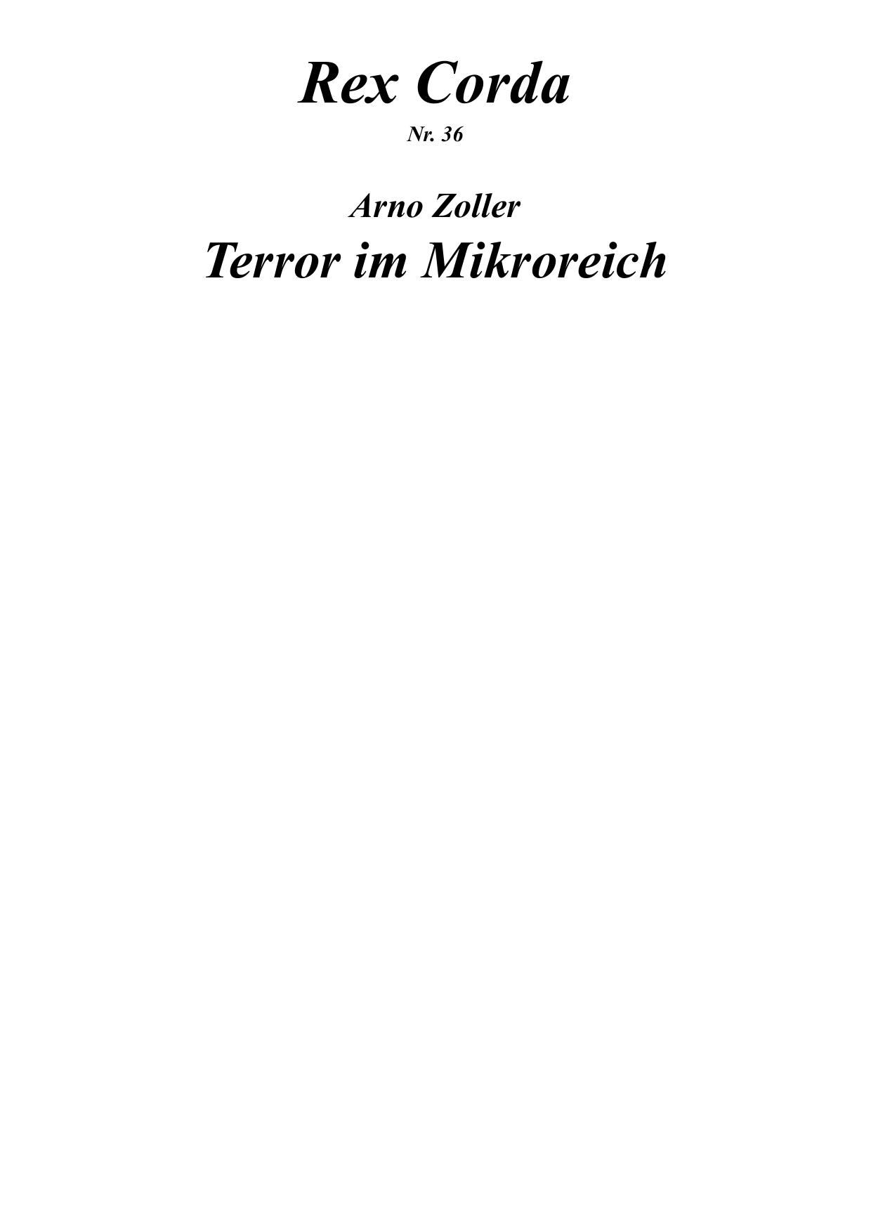 [Rex Corda 36] Terror Im Mikroreich