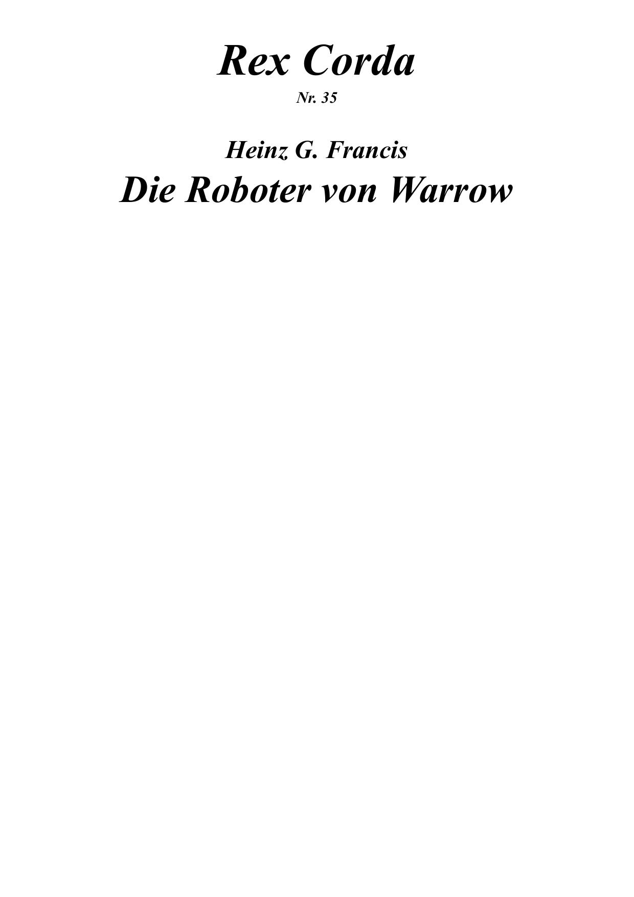 [Rex Corda 35] Die Roboter Von Warrow