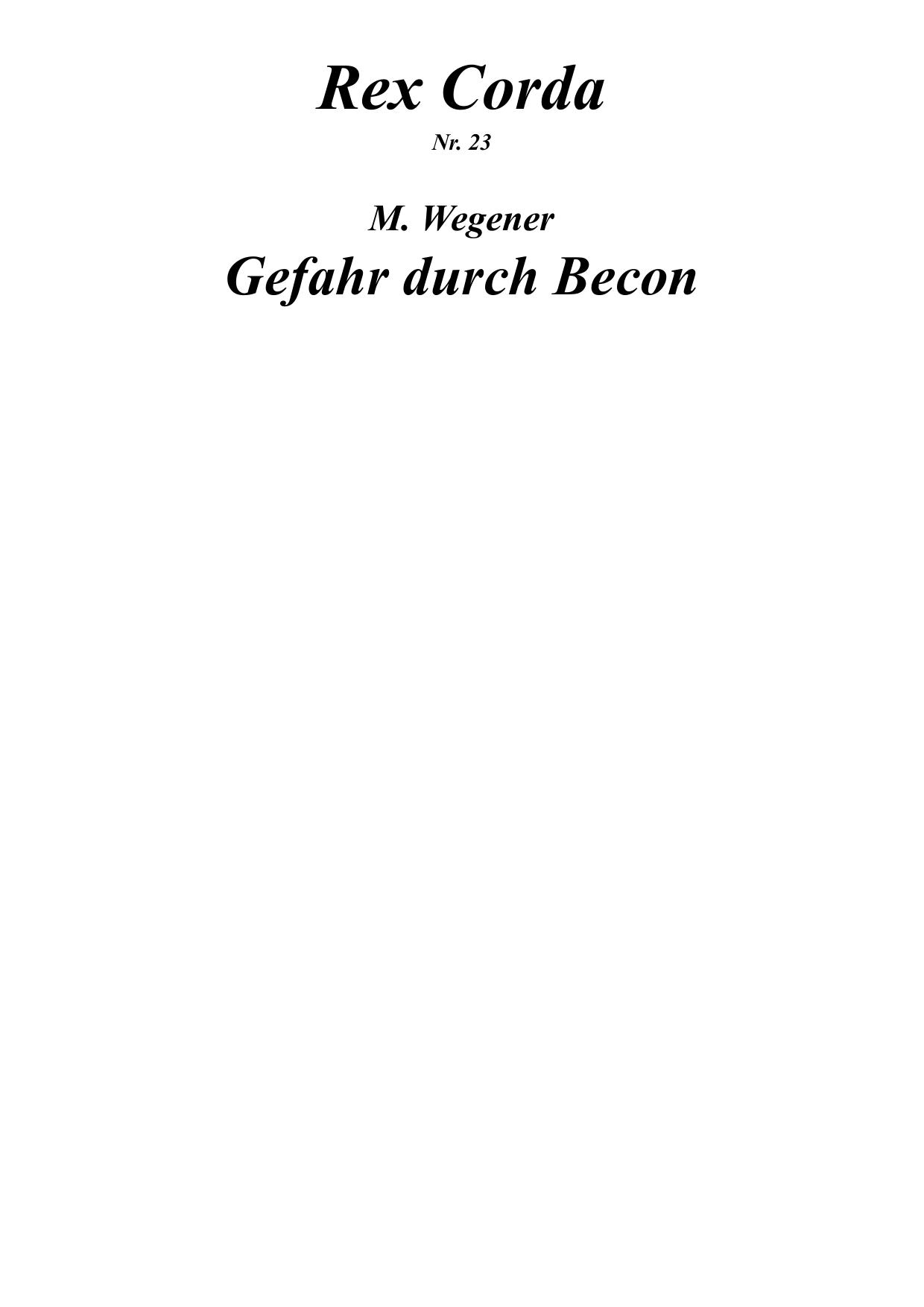 [Rex Corda 23] Gefahr Durch Becon