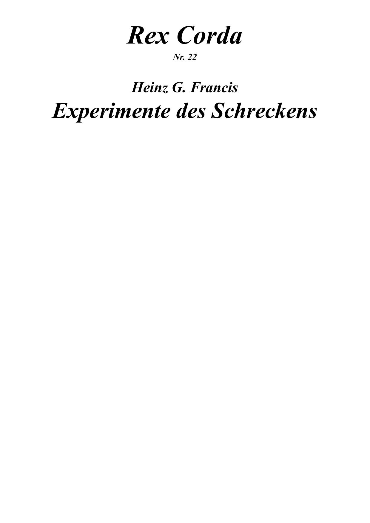 [Rex Corda 22] Experimente Des Schreckens