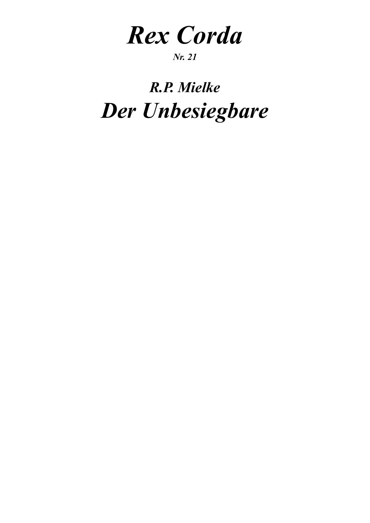 [Rex Corda 21] Der Unbesiegbare