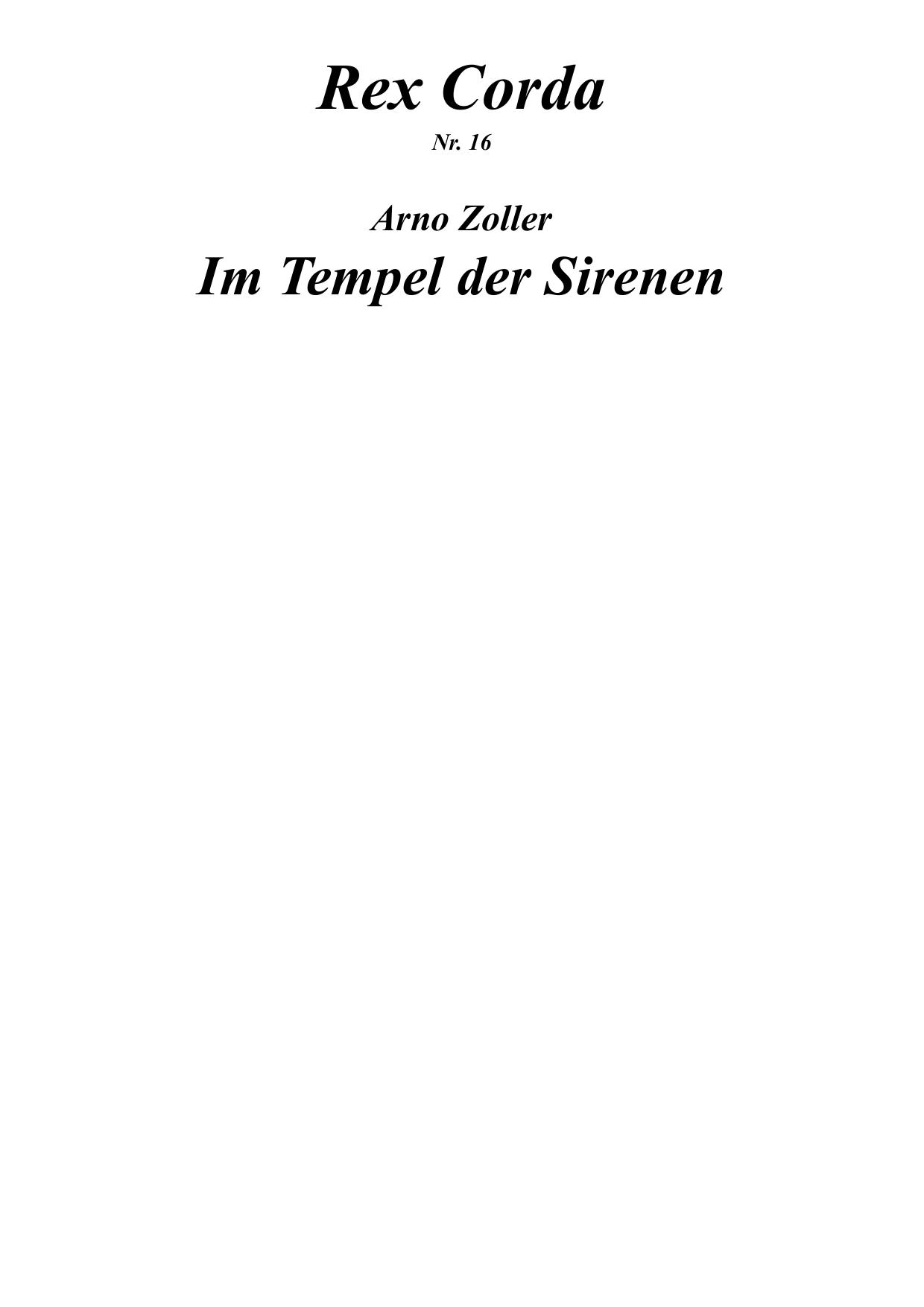 [Rex Corda 16] Im Tempel Der Sirenen