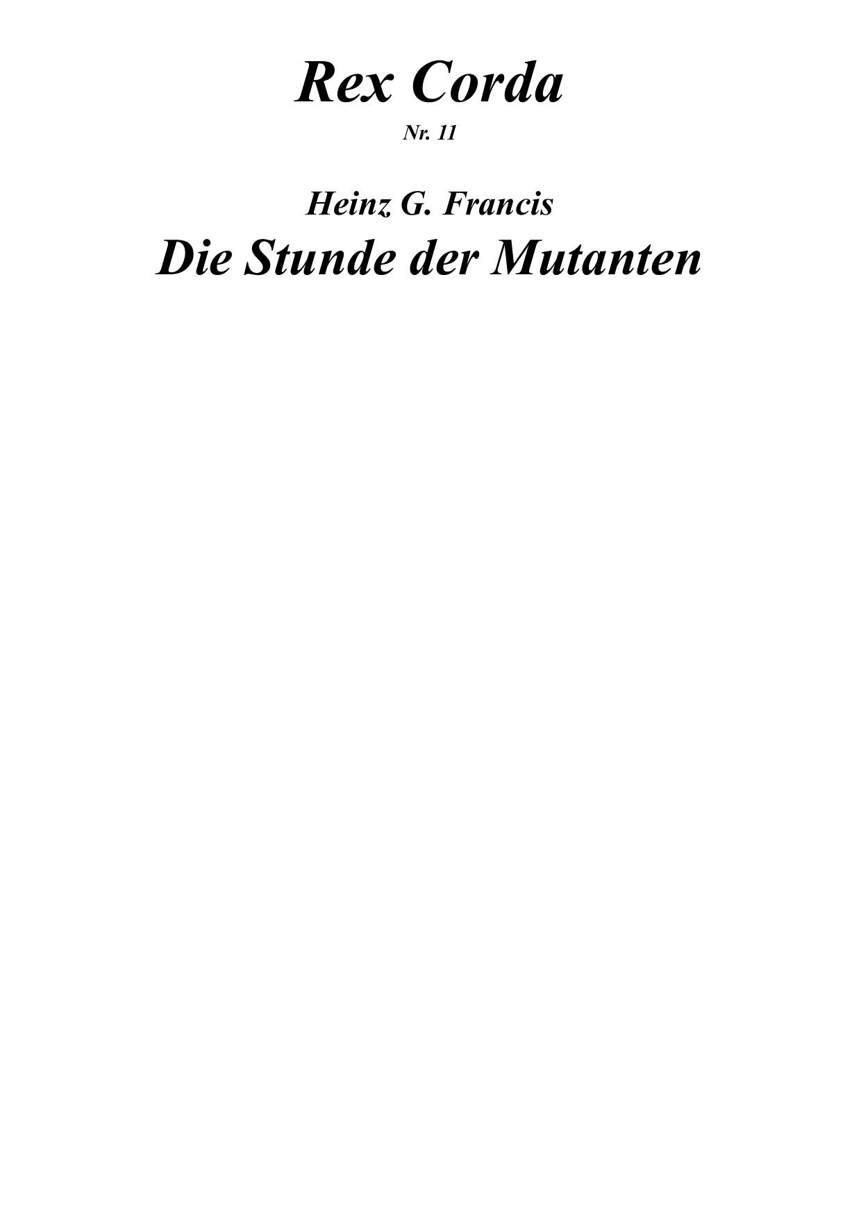 [Rex Corda 11] Die Stunde Der Mutanten