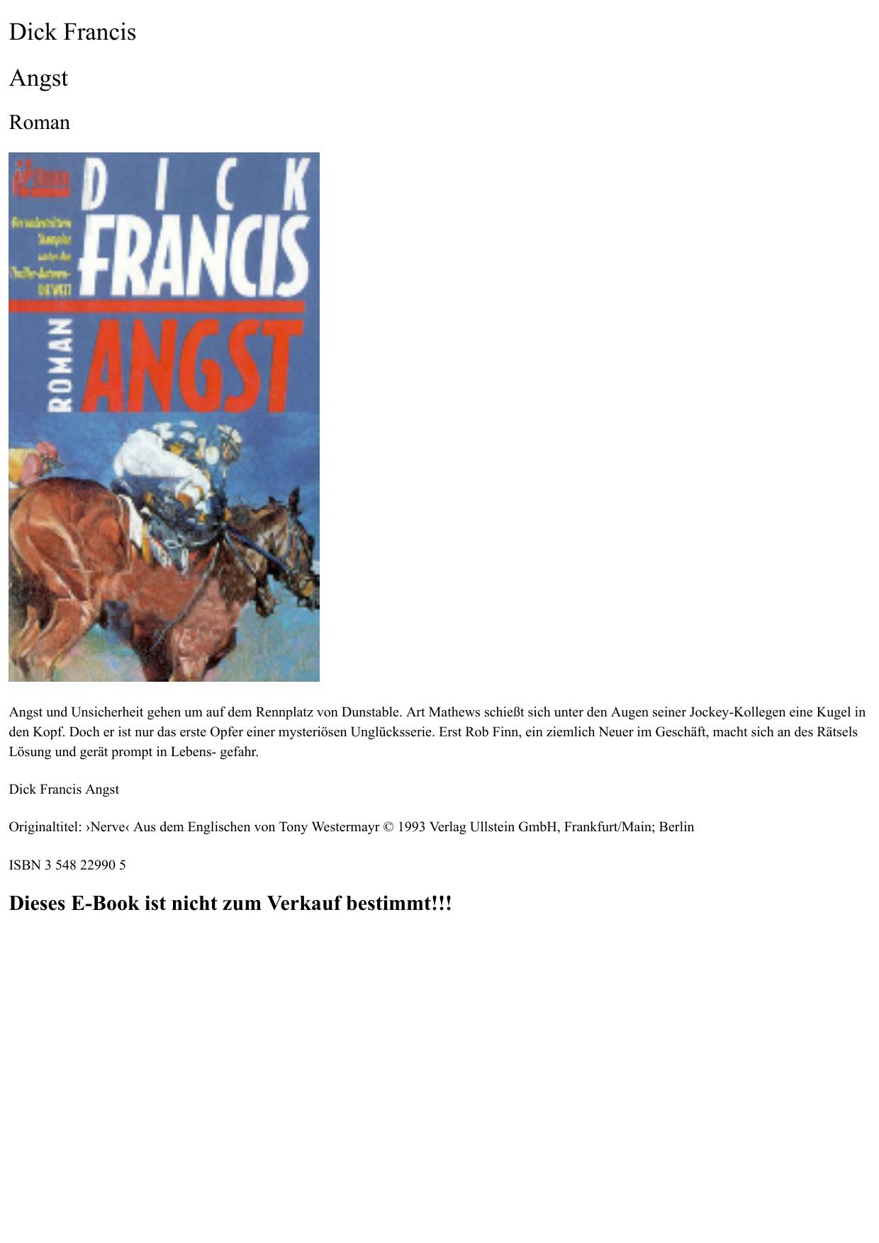 angst - dick francis