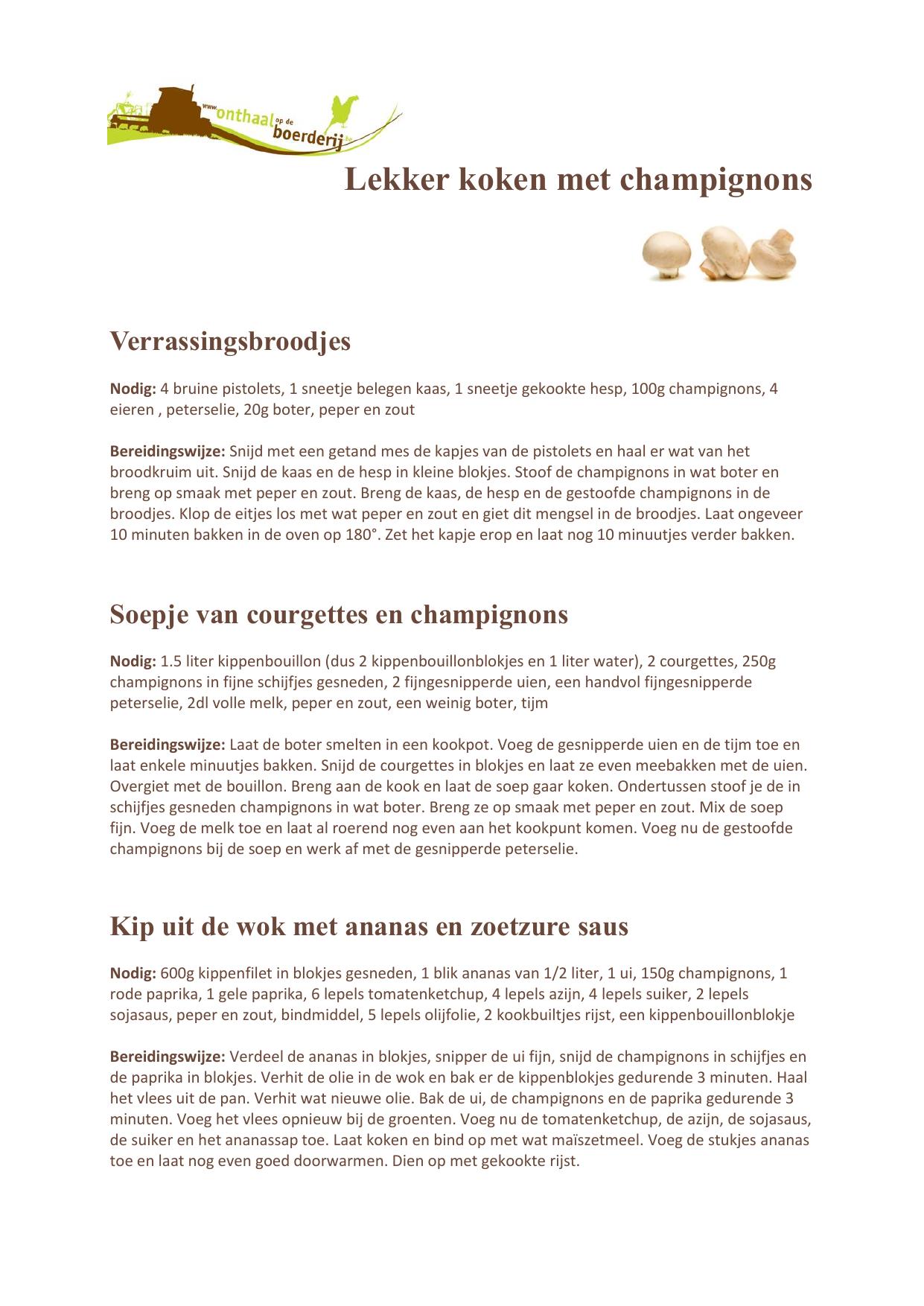 Lekker koken met champignons